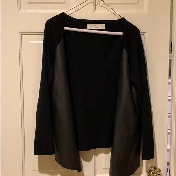 Zara Knit Cardigan with Leather details - Picture 3 of 8